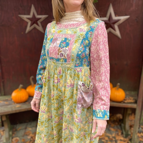 April Cornell Cottagecore Patchwork Dress - Picture 3 of 6
